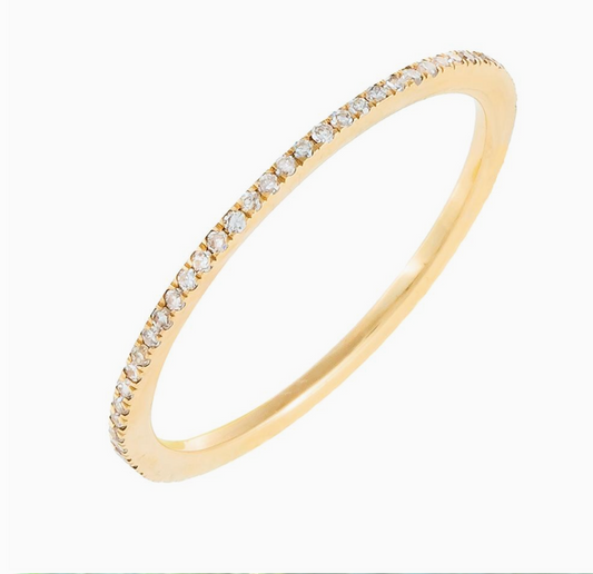 Diamond Micropavé Eternity Band 14K Gold